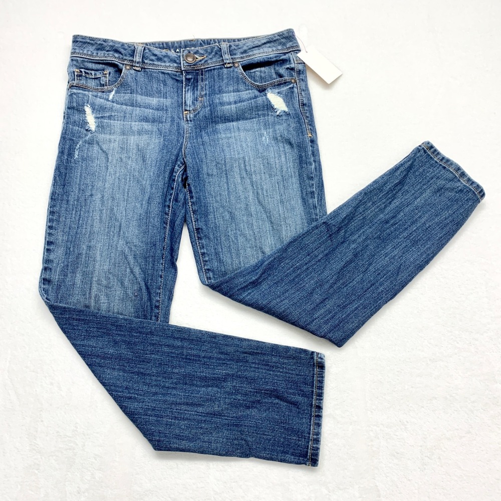 LC Lauren Conrad Distressed Skinny Jeans Womens Size 6 Blue Denim Stretch Casual